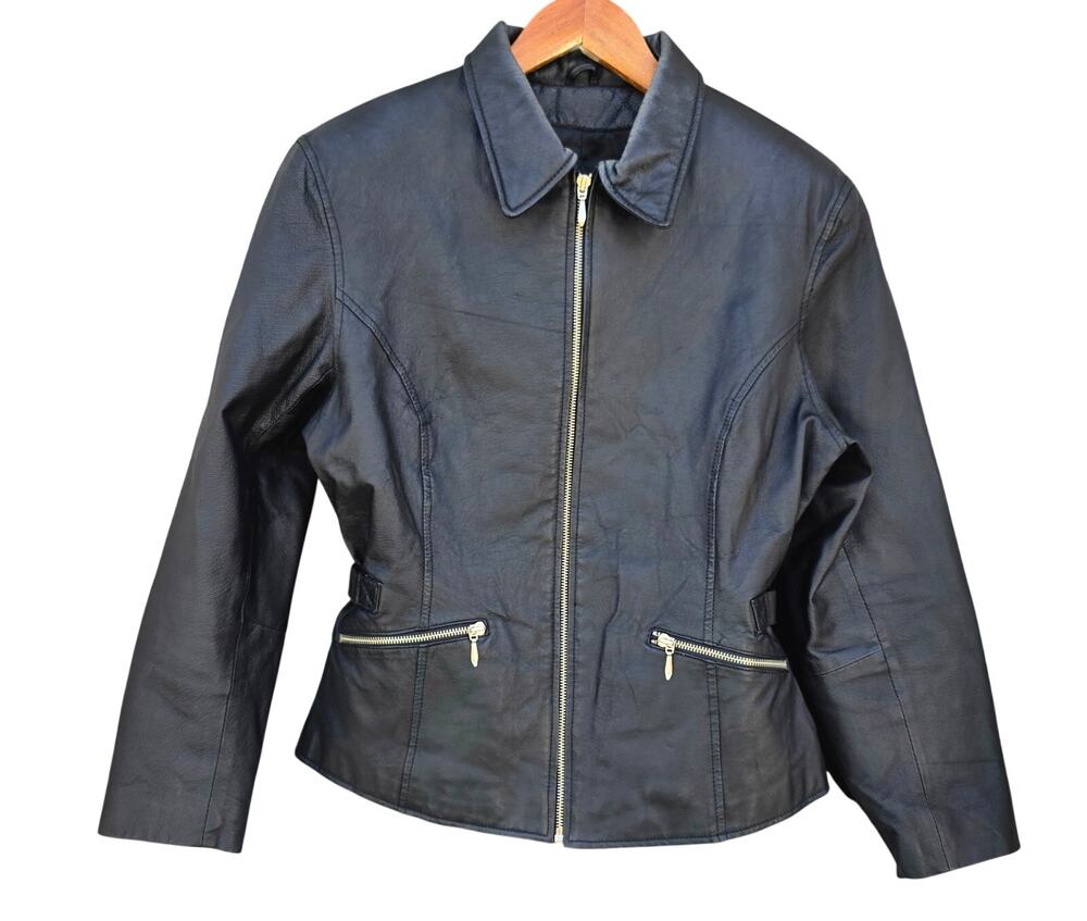 Wilsons Women's Leather Moto Jacket Black Size M